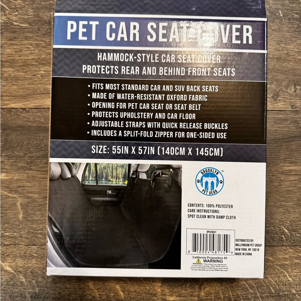 Brooklyn‎ Pet Gear Car Seat Cover  NEW. 55" X 57" GRAY - Picture 2 of 8